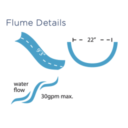Rogue2 Pool Slide - Gray, Left Curve