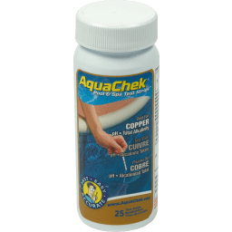 Copper 3-in-1 Pool and Spa Test Strips – Tests for Copper, pH, and Alkalinity – 25 Strips, Great for Mineral Systems and Ionizers