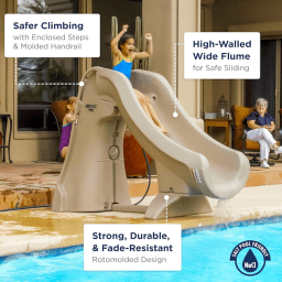SlideAway Removable Pool Slide - Taupe