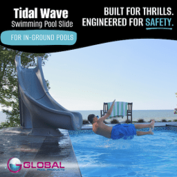 Tidal Wave Pool Slide, Grey Granite, Left Turn