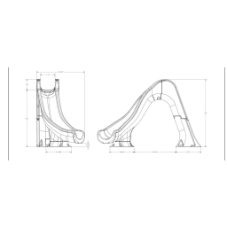 Tidal Wave Pool Slide, Grey with Light Package, Right Turn