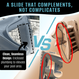 Riptide Pool Slide - Grey, Right turn GPPSRT-GREY-R