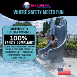 Tsunami Pool Slide, Grey