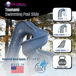 Tsunami Pool Slide, Grey