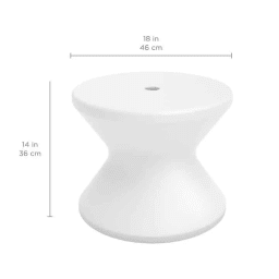 14" White Signature Standard Side Table With Umbrella Hole
