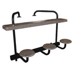 3 Seat Swim-Up Bar, Copper Vein Frame, Granite Sand Top