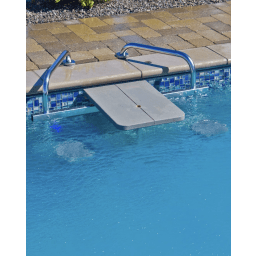 High-Top (2 Seat) Swim-Up Bar, Silver Vein Frame, Granite Grey Top