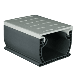 Flowmaster 4.75" Wide Commercial Deck Drain 10' Section With Plastic Top Cover, white (Case Of 4)