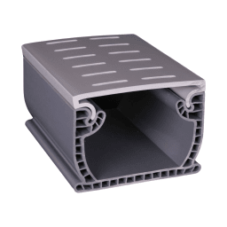 Flowmaster 4.75" Wide Commercial Deck Drain 10' Section With Plastic Top Cover, Grey (Case Of 4)