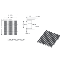 12" Perpendicular ''T'' Bar Deck Drain Grate, 20 Feet, White