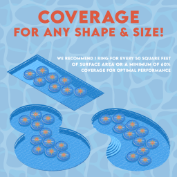 Solar Sun Rings Swimming Pool Solar Cover, Blue Sunburst, 5-Foot Diameter, 6-Pack