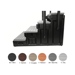 36" Espresso 4-Tread Spa Step with Black Frame