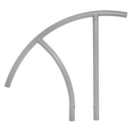 Triton Series Return to Deck Mounted Handrail, .25" Thickness 1.90" OD, 30"W x 36"H, Gray