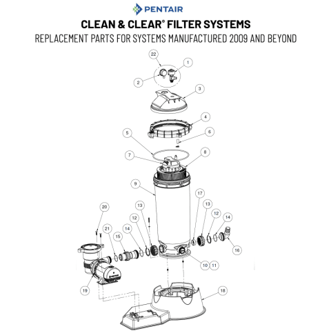 Pentair Clean & Clear Aboveground Pool Filter System Parts Diagram