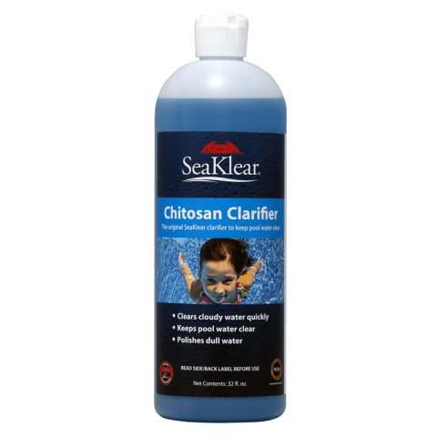 Natural Chitosan Clarifier for Swimming Pools, 1 Quart Bottle