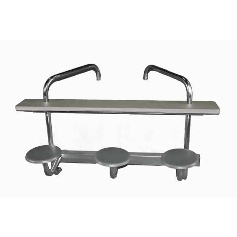 3 Seat Swim-Up Bar, Silver Vein Frame, Granite Grey Top