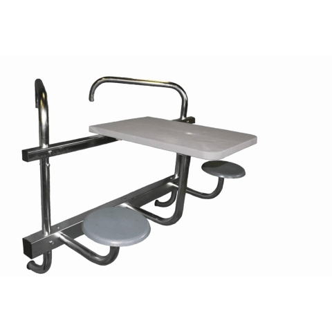 High-Top (2 Seat) Swim-Up Bar, Silver Vein Frame, Granite Grey Top