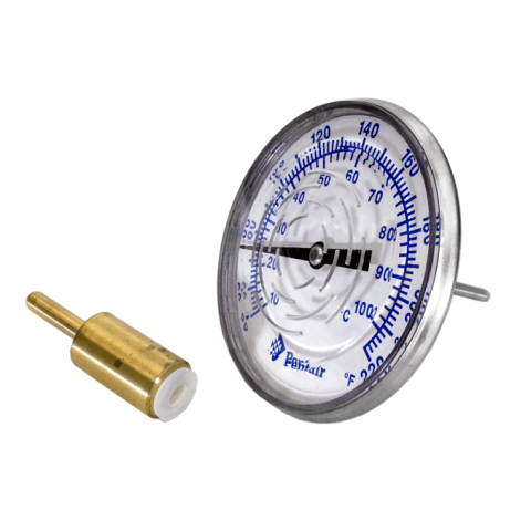 SL2DW Brass In-Line Thermometer; 50 to 220 degree Fahrenheit