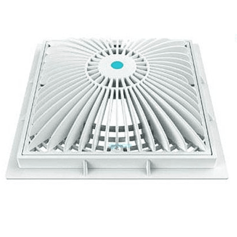 9" Square MoFlow Suction Outlet Cover and Mud Frame, Dark Gray