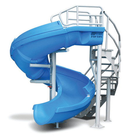 Vortex Pool Slide, Ladder & Open Flume, Blue