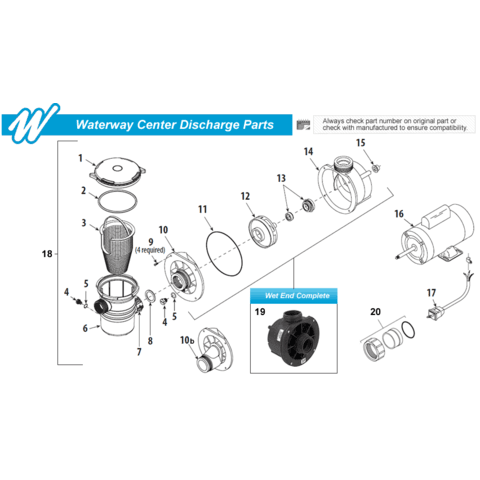 Waterway Center Discharge Pump Parts