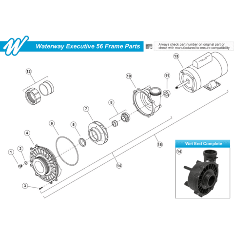 Waterway Executive 56 Frame Pump Parts 