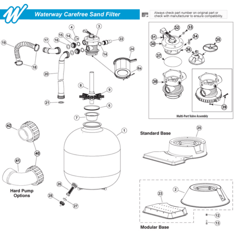 Waterway Carefree Sand Filter Parts