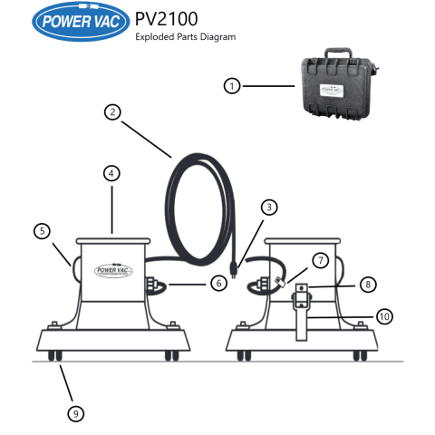 PV2100 PowerVac Comercial Pool Cleaner Parts Diagram