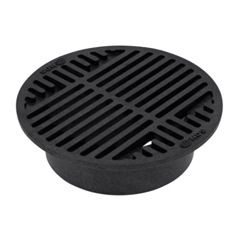 8" Black Plastic Round Grate, Connects To 6" Drain Pipes And Fittings