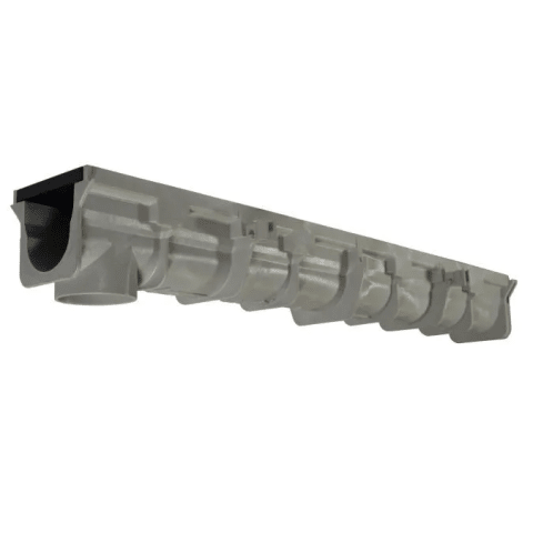 Dura Slope 6" X 4' X 5.8" Light Gray Channel Drain, 4.0" To 4.3" Invert Depth