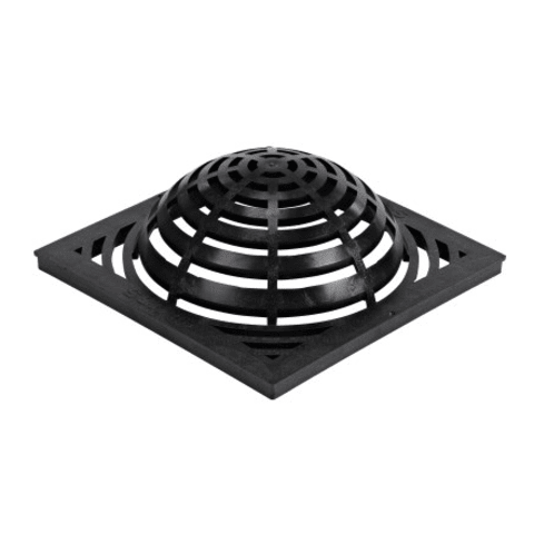 1881, 18" Black Plastic Square Atrium Catch Basin Drain Grate