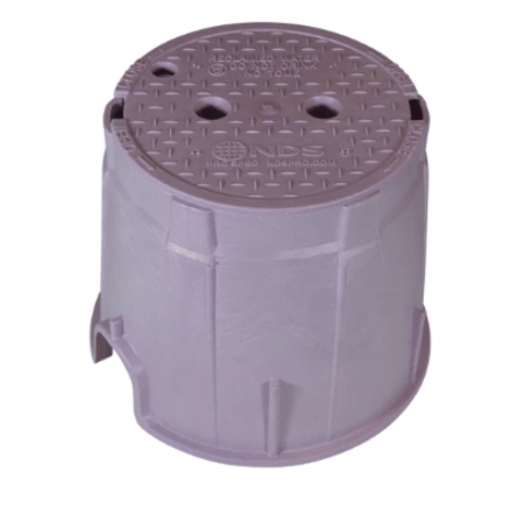 10" Round Pro-Spec Series - Purple Box / Purple Bolt-down Cover, Reclaimed Water