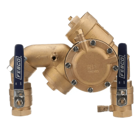 1.5" N Pattern Reduced Pressure Zone Backflow Preventer with Shutoff Valve (825YA-QT 1 1/2)