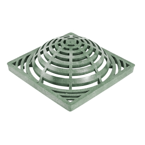 1280, 12" Green Plastic Square Atrium Catch Basin Drain Grate