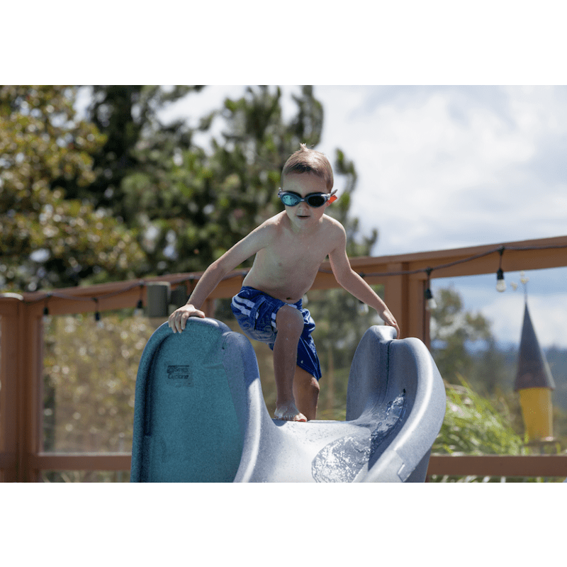 Cyclone Complete Pool Slide, Right Turn - Granite Gray