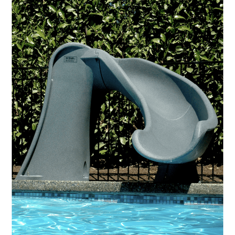 Cyclone Complete Pool Slide, Right Turn - Granite Gray