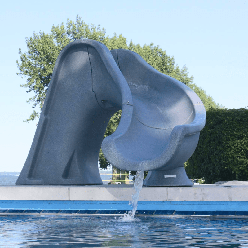 Splash Water Slide Right Turn, Gray Granite