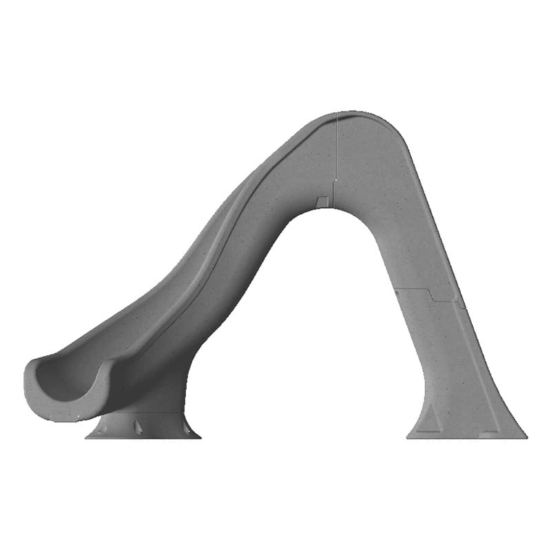 Tidal Wave Pool Slide, Gray Granite, Right Turn