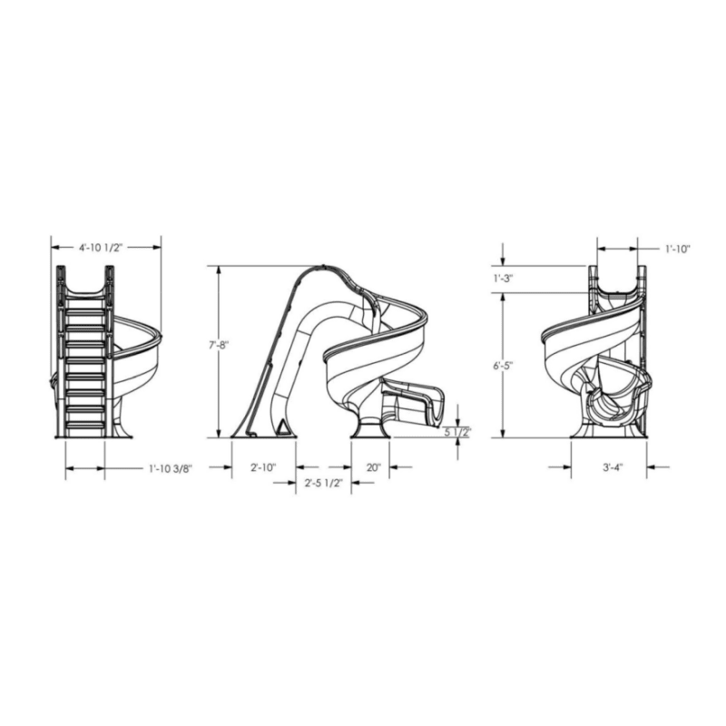 Tsunami Pool Slide, Grey