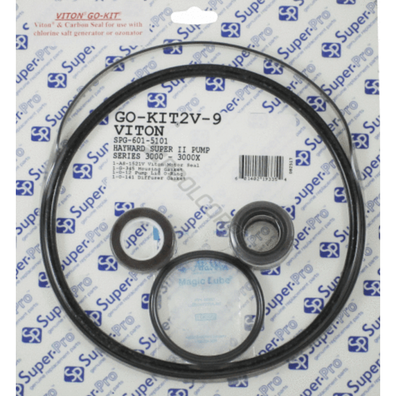 Go-Kit2V-9 Hayward Super II Pump Seal Kit, Viton Seals