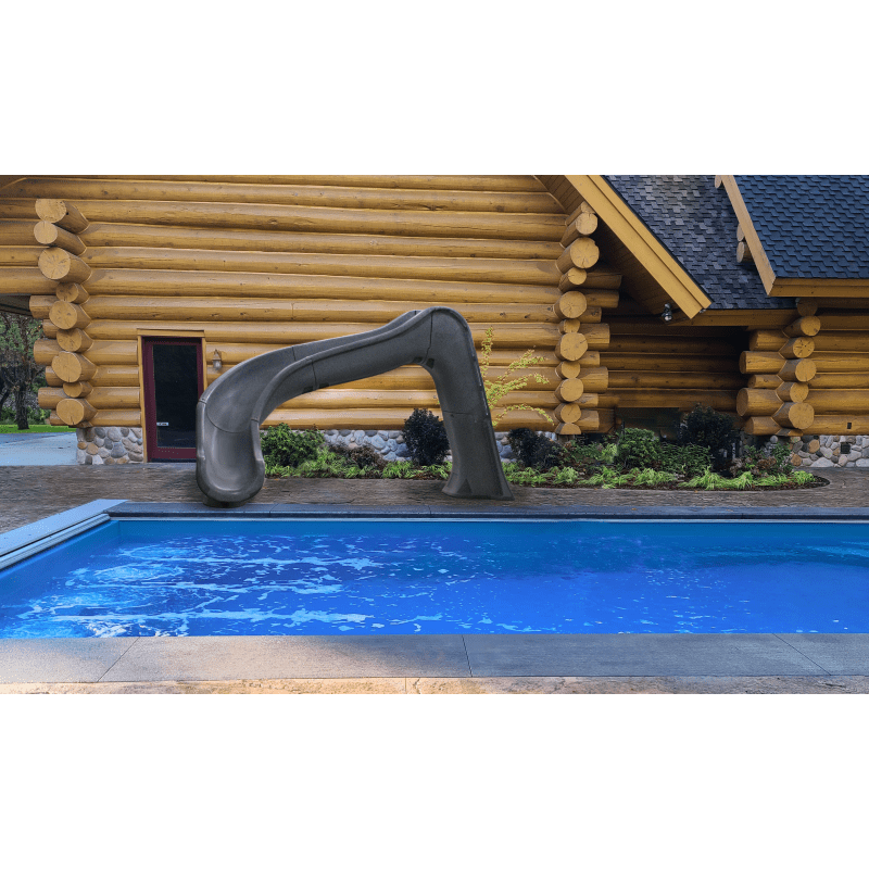 Side Winder Pool Slide, Grey - Right Turn with Light Package