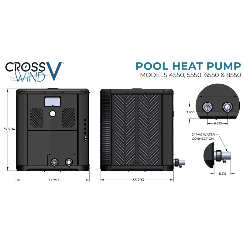 Pool Heat Pump RayPak Crosswind 50,000 BTU Heat Pump - On/Off