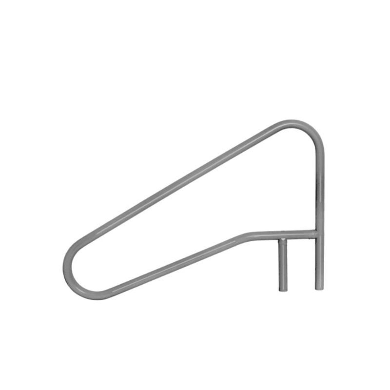 54" x 32" Graphite 3-Bend Cross-Braced Return-to-Deck Slope in Water Handrail