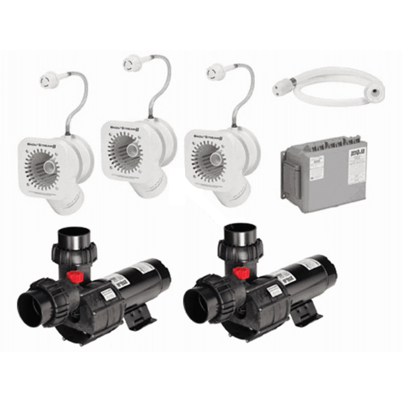 BaduStream II SwimJet System with Round Cover 2 Pumps and 3 Jets 4HP