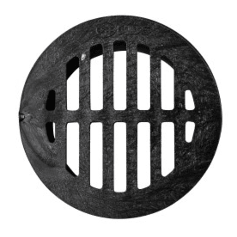 3" Black Plastic Round Grate, Connects To 3" Drain Pipes And Fittings