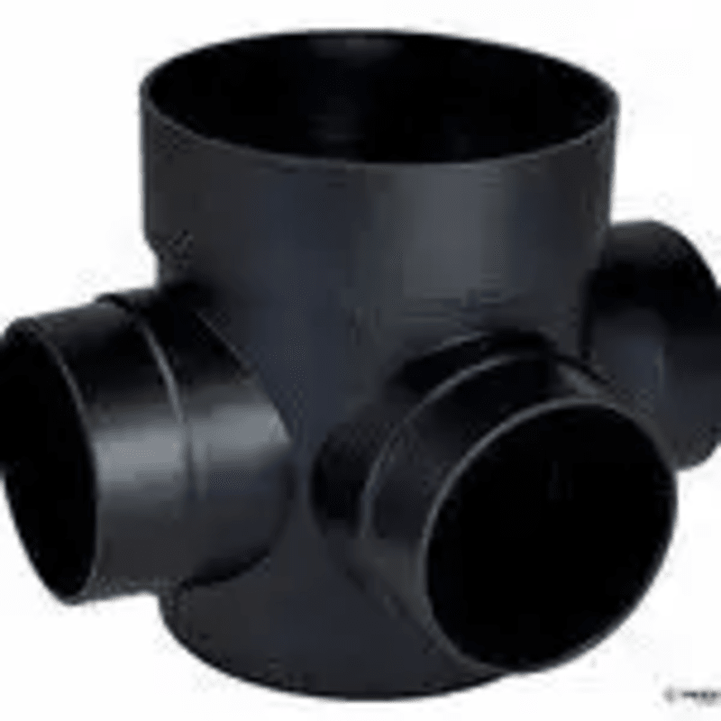300, Spee-D 6" Black Round Catch Basin Drain, 3 Outlets