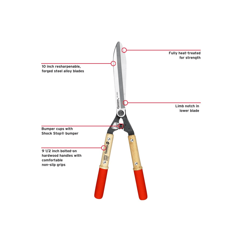 HS 6960, Resharpenable, forged steel alloy Hedge Shears - 10 Inch