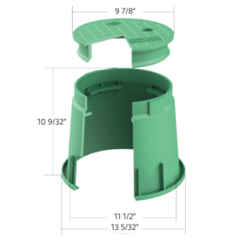 101, 10" Round Green Valve Box with Green Lid