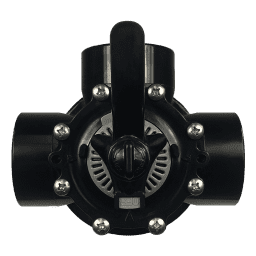3-Way Diverter Valve, 2" S x 2.5" SPGT, Black CPVC