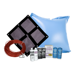 21' Round Ultra Premium Soild Winter Cover Bundle with 15k Chemical Closing Kit and 4' x 4' Air Pillow